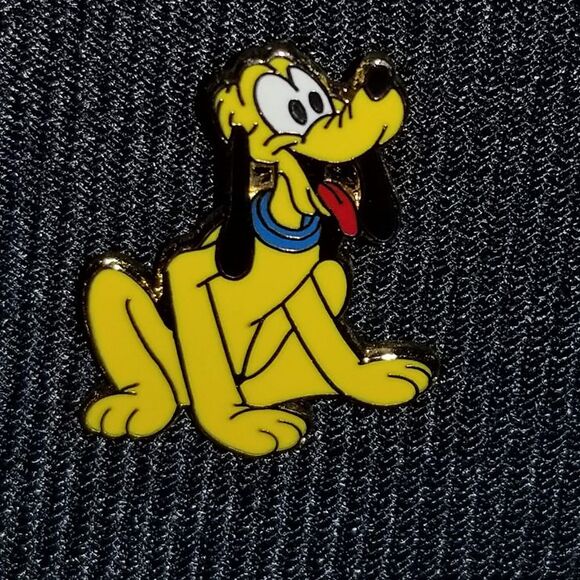 Disney Dogs Pluto Pin Cute Mini Blue Collar Sitting 2002 Happy Smile Dog Vintage - Picture 9 of 11